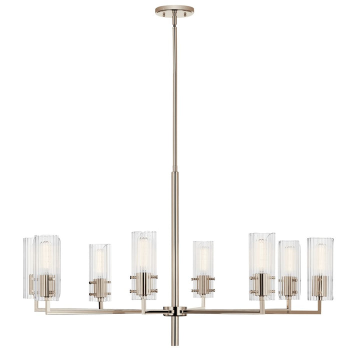 Kichler Velestino 8Lt Round 23.25" Chandelier 1 Tier LG, Nickel Fluted