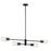 Kichler Velestino 4Lt Linear 7" Chandelier Single, Black/Clear Fluted