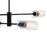 Kichler Velestino 4Lt Linear 7" Chandelier Single, Black/Clear Fluted