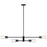 Kichler Velestino 4Lt Linear 7" Chandelier Single, Black/Clear Fluted