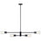 Kichler Velestino 4Lt Linear 7" Chandelier Single, Black/Clear Fluted