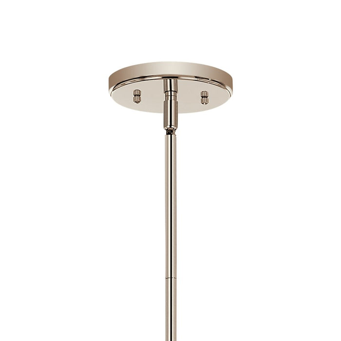 Kichler Velestino 4Lt Linear 7" Chandelier Single, Nickel/Clear Fluted