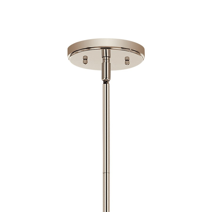 Kichler Velestino 4Lt Linear 7" Chandelier Single, Nickel/Clear Fluted