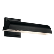 Kichler Carston 12in 1-Light Wall Sconce | Traditional Black Steel with Adjustable Shade | Bedroom & Hallway Accent | Model 52684BK