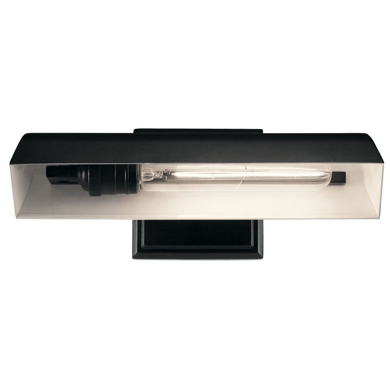Kichler Carston 12in 1-Light Wall Sconce | Traditional Black Steel with Adjustable Shade | Bedroom & Hallway Accent | Model 52684BK