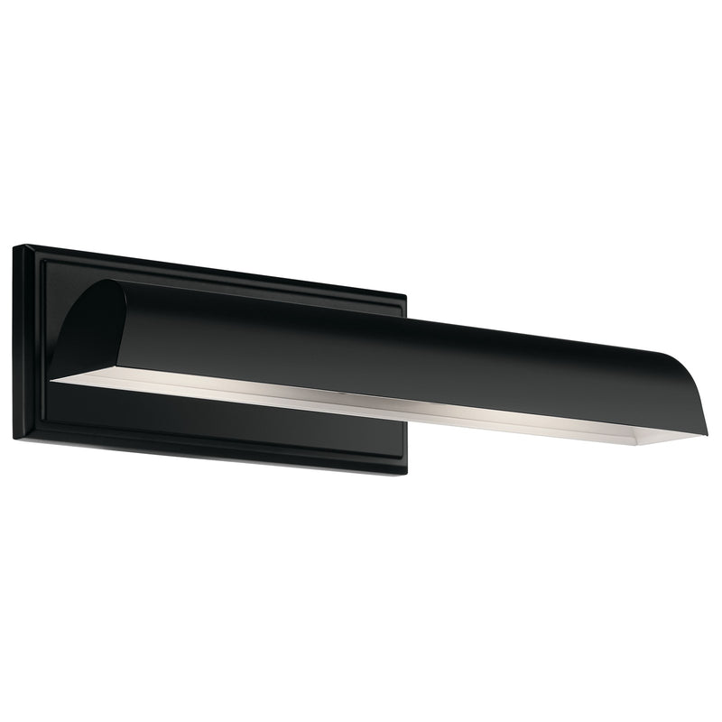 Kichler Carston 18in 2-Light Wall Sconce | Black Steel Cylinder with White Interior | Hallway & Bathroom Accent | Model 52685BK