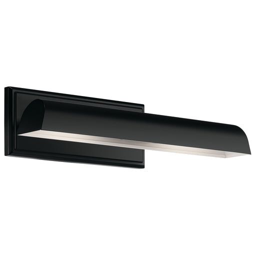 Kichler Carston 18in 2-Light Wall Sconce | Black Steel Cylinder with White Interior | Hallway & Bathroom Accent | Model 52685BK