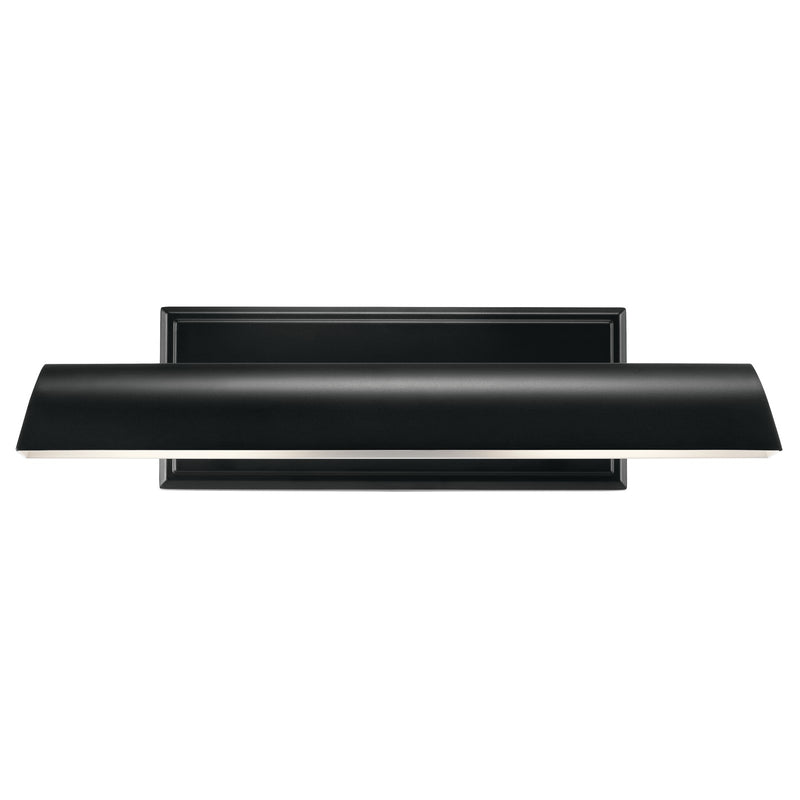 Kichler Carston 18in 2-Light Wall Sconce | Black Steel Cylinder with White Interior | Hallway & Bathroom Accent | Model 52685BK