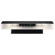 Kichler Carston 18in 2-Light Wall Sconce | Black Steel Cylinder with White Interior | Hallway & Bathroom Accent | Model 52685BK