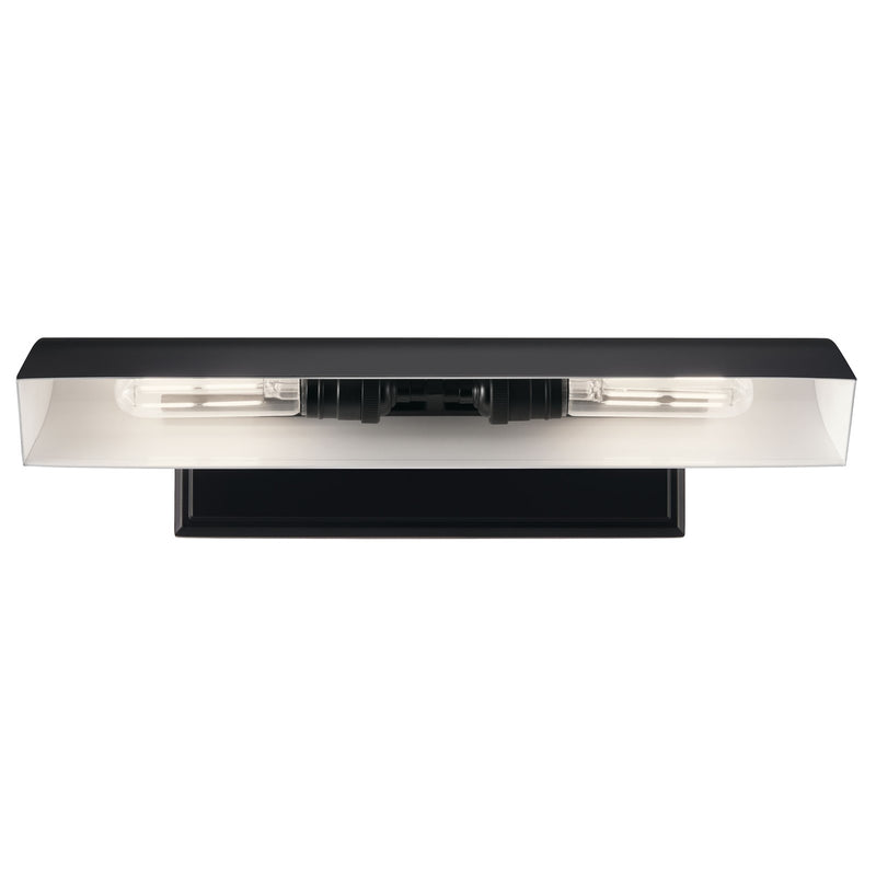 Kichler Carston 18in 2-Light Wall Sconce | Black Steel Cylinder with White Interior | Hallway & Bathroom Accent | Model 52685BK