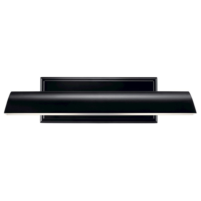 Kichler Carston 18in 2-Light Wall Sconce | Black Steel Cylinder with White Interior | Hallway & Bathroom Accent | Model 52685BK