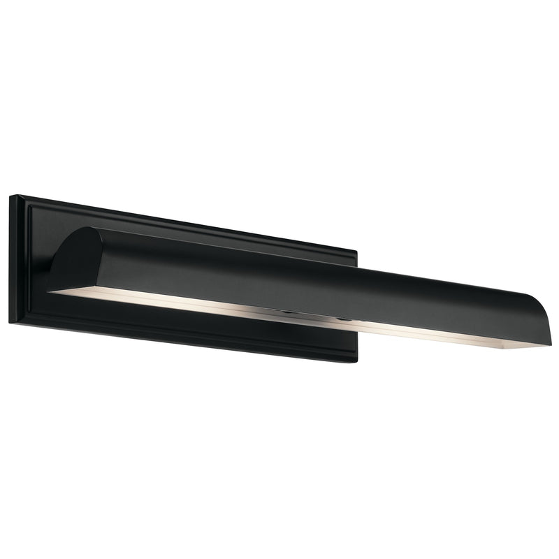 Kichler Carston 24in 2-Light Wall Sconce | Industrial Black Steel | Damp Rated Living Room & Bedroom | 24.25 x 4.75 in | Model 52686BK