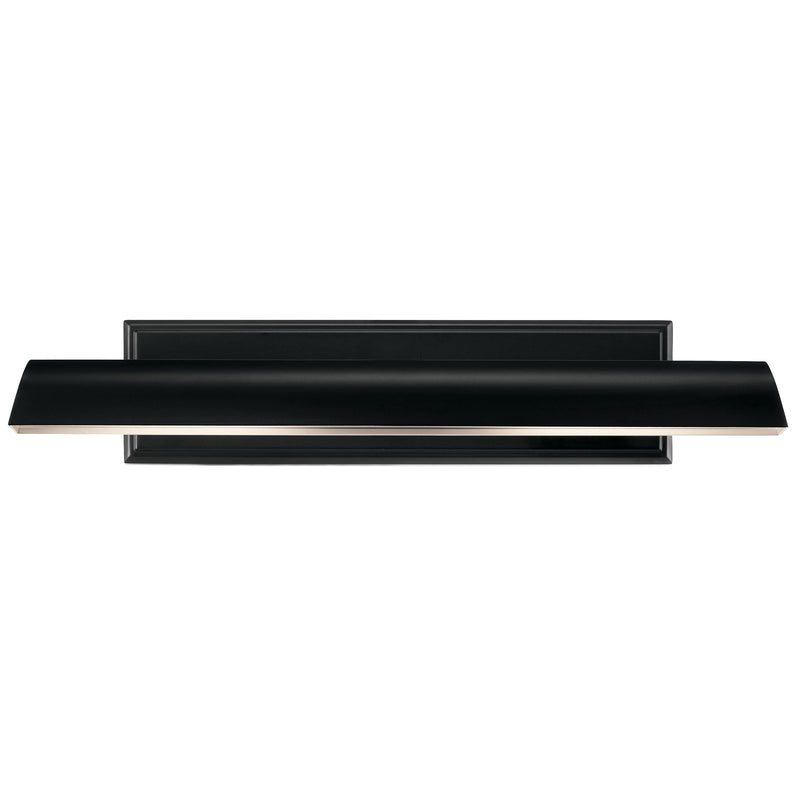 Kichler Carston 24in 2-Light Wall Sconce | Industrial Black Steel | Damp Rated Living Room & Bedroom | 24.25 x 4.75 in | Model 52686BK