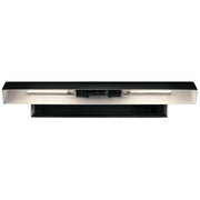 Kichler Carston 24in 2-Light Wall Sconce | Industrial Black Steel | Damp Rated Living Room & Bedroom | 24.25 x 4.75 in | Model 52686BK