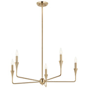 Kichler Alvaro 19in 5-Light Chandelier | Champagne Bronze Steel | Dining Room & Living Room | 19.25 in H | Model 52689CPZ