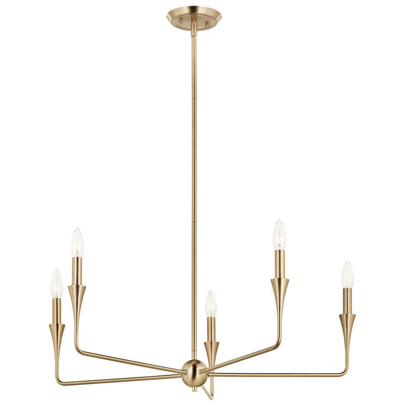 Kichler Alvaro 19in 5-Light Chandelier | Champagne Bronze Steel | Dining Room & Living Room | 19.25 in H | Model 52689CPZ