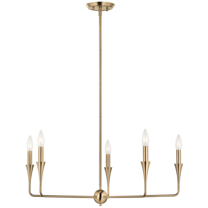 Kichler Alvaro 19in 5-Light Chandelier | Champagne Bronze Steel | Dining Room & Living Room | 19.25 in H | Model 52689CPZ