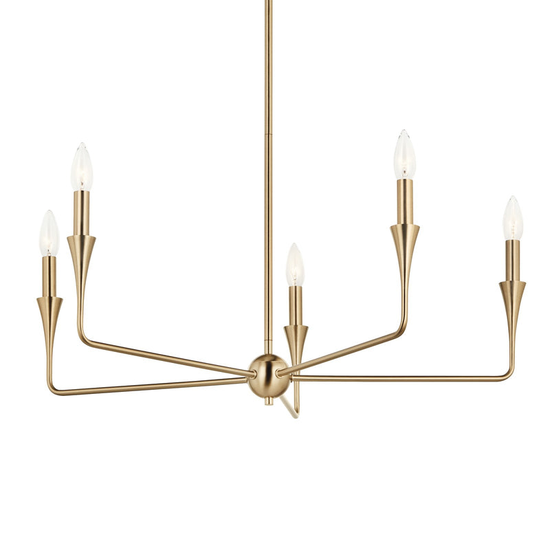 Kichler Alvaro 19in 5-Light Chandelier | Champagne Bronze Steel | Dining Room & Living Room | 19.25 in H | Model 52689CPZ