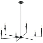Kichler Alvaro 19in 6-Light Chandelier | Modern Black Steel | Dining Room & Living Room | 19.25in H | Model 52690BK
