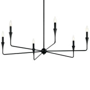 Kichler Alvaro 19in 6-Light Chandelier | Modern Black Steel | Dining Room & Living Room | 19.25in H | Model 52690BK