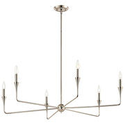 Kichler Alvaro 19in 6-Light Chandelier | Modern Polished Nickel Steel | Dining Room & Living Room | 19 in H | Model 52690PN