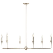 Kichler Alvaro 19in 6-Light Chandelier | Modern Polished Nickel Steel | Dining Room & Living Room | 19 in H | Model 52690PN