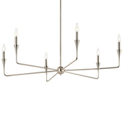 Kichler Alvaro 19in 6-Light Chandelier | Modern Polished Nickel Steel | Dining Room & Living Room | 19 in H | Model 52690PN