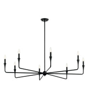 Kichler Alvaro 23in 8-Light Chandelier | Black Steel Tapered Arms | Dining Room & Living Room | 23 in H | Model 52691BK