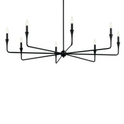 Kichler Alvaro 23in 8-Light Chandelier | Black Steel Tapered Arms | Dining Room & Living Room | 23 in H | Model 52691BK