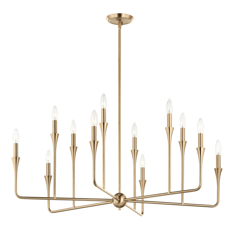 Kichler Alvaro 20in 12-Light Chandelier | Champagne Bronze Steel | Dining Room & Living Room | H 20 in | Model 52692CPZ