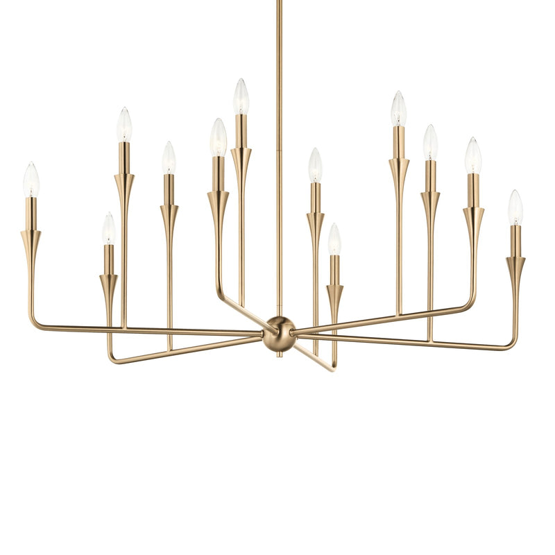 Kichler Alvaro 20in 12-Light Chandelier | Champagne Bronze Steel | Dining Room & Living Room | H 20 in | Model 52692CPZ