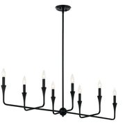 Kichler Alvaro 45in 8-Light Linear Chandelier | Black Steel | Dining Room & Living Room | 45.5 x 11.5 x 24.25 in | Model 52693BK