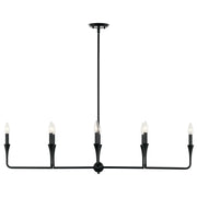 Kichler Alvaro 45in 8-Light Linear Chandelier | Black Steel | Dining Room & Living Room | 45.5 x 11.5 x 24.25 in | Model 52693BK