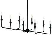 Kichler Alvaro 45in 8-Light Linear Chandelier | Black Steel | Dining Room & Living Room | 45.5 x 11.5 x 24.25 in | Model 52693BK