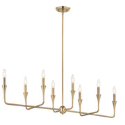 Kichler Alvaro 45in 8-Light Linear Chandelier | Modern Champagne Bronze Steel | Dining Room & Great Room | 45.5 x 11.5 x 24.25 in | Model 52693CPZ