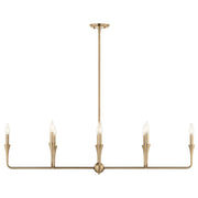 Kichler Alvaro 45in 8-Light Linear Chandelier | Modern Champagne Bronze Steel | Dining Room & Great Room | 45.5 x 11.5 x 24.25 in | Model 52693CPZ