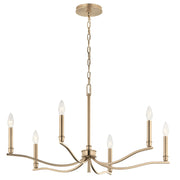 Kichler Malene 18in 6-Light Chandelier | Champagne Bronze Steel | Dining Room & Living Room | H 17.75 in | Model 52695CPZ
