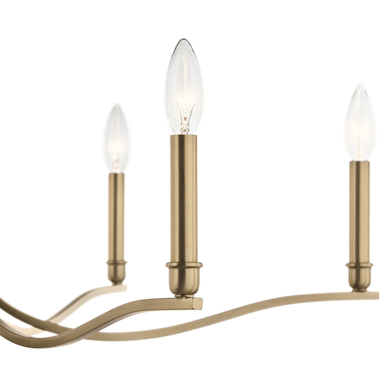 Kichler Malene 18in 6-Light Chandelier | Champagne Bronze Steel | Dining Room & Living Room | H 17.75 in | Model 52695CPZ