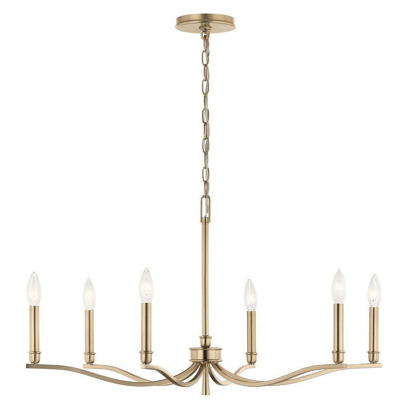 Kichler Malene 18in 6-Light Chandelier | Champagne Bronze Steel | Dining Room & Living Room | H 17.75 in | Model 52695CPZ