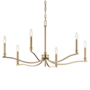 Kichler Malene 18in 6-Light Chandelier | Champagne Bronze Steel | Dining Room & Living Room | H 17.75 in | Model 52695CPZ