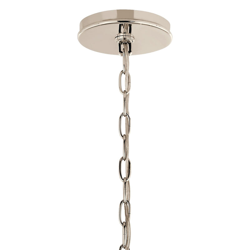 Kichler Malene 18in 6-Light Chandelier | Traditional Polished Nickel and Steel | Dining Room & Living Room | 17.75in H | Model 52695PN
