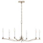 Kichler Malene 18in 6-Light Chandelier | Traditional Polished Nickel and Steel | Dining Room & Living Room | 17.75in H | Model 52695PN