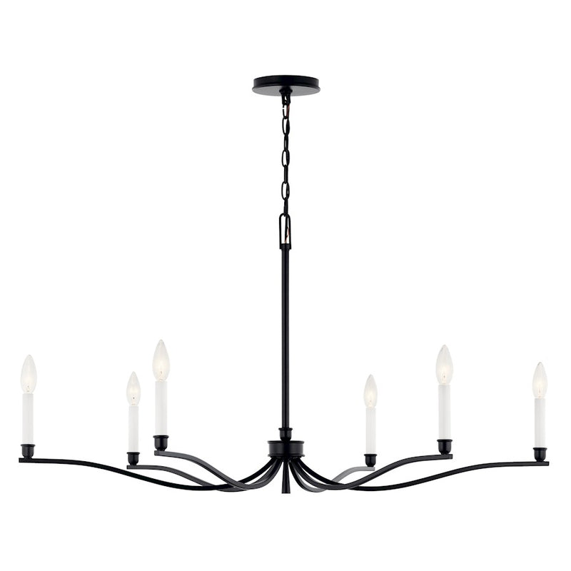 Kichler Malene 6 Light Medium Chandelier, Black