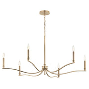 Kichler Malene 22in 6-Light Chandelier | Champagne Bronze Steel | Dining Room & Living Room | H 22.25 in | Model 52696CPZ