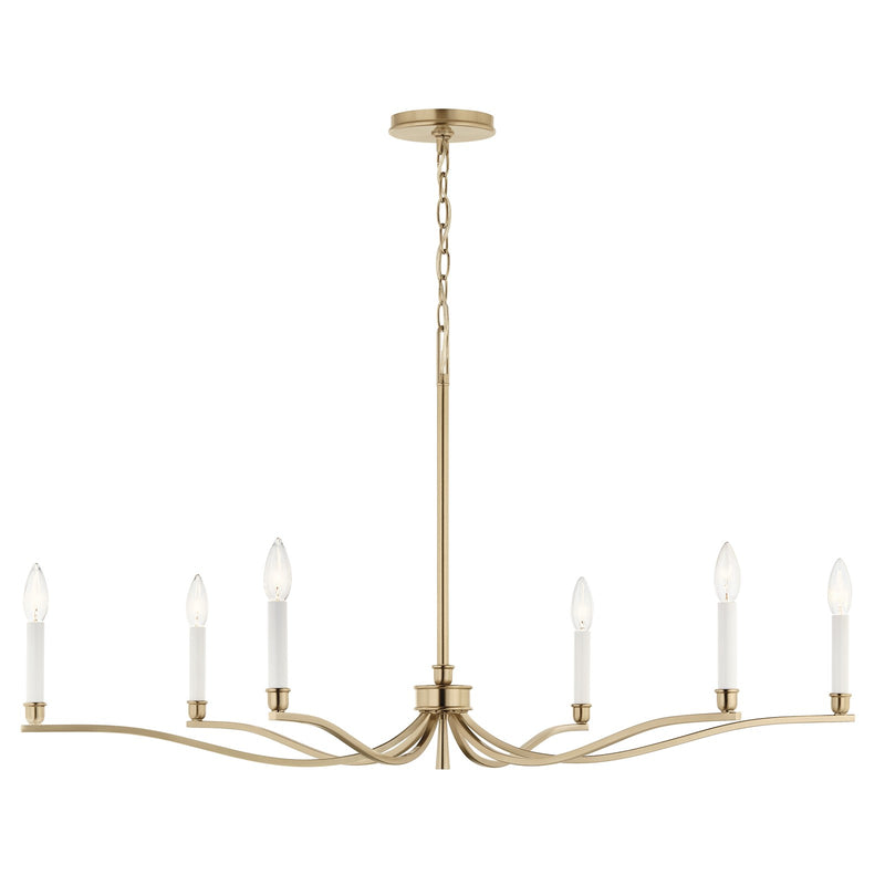 Kichler Malene 22in 6-Light Chandelier | Champagne Bronze Steel | Dining Room & Living Room | H 22.25 in | Model 52696CPZ