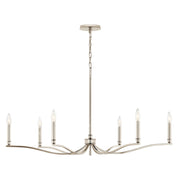 Kichler Malene 22in 6-Light Chandelier | Modern Polished Nickel Steel | Dining Room & Living Room | 22.25 in H, Sloped Ceiling | Model 52696PN