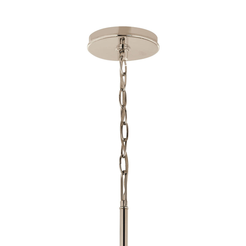 Kichler Malene 22in 6-Light Chandelier | Modern Polished Nickel Steel | Dining Room & Living Room | 22.25 in H, Sloped Ceiling | Model 52696PN