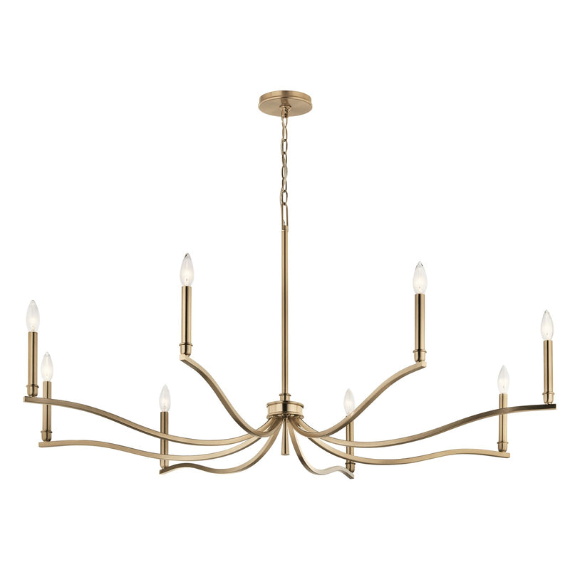 Kichler Malene 25in 8-Light Chandelier | Champagne Bronze Steel | Dining Room & Living Room | 25 in H | Model 52697CPZ