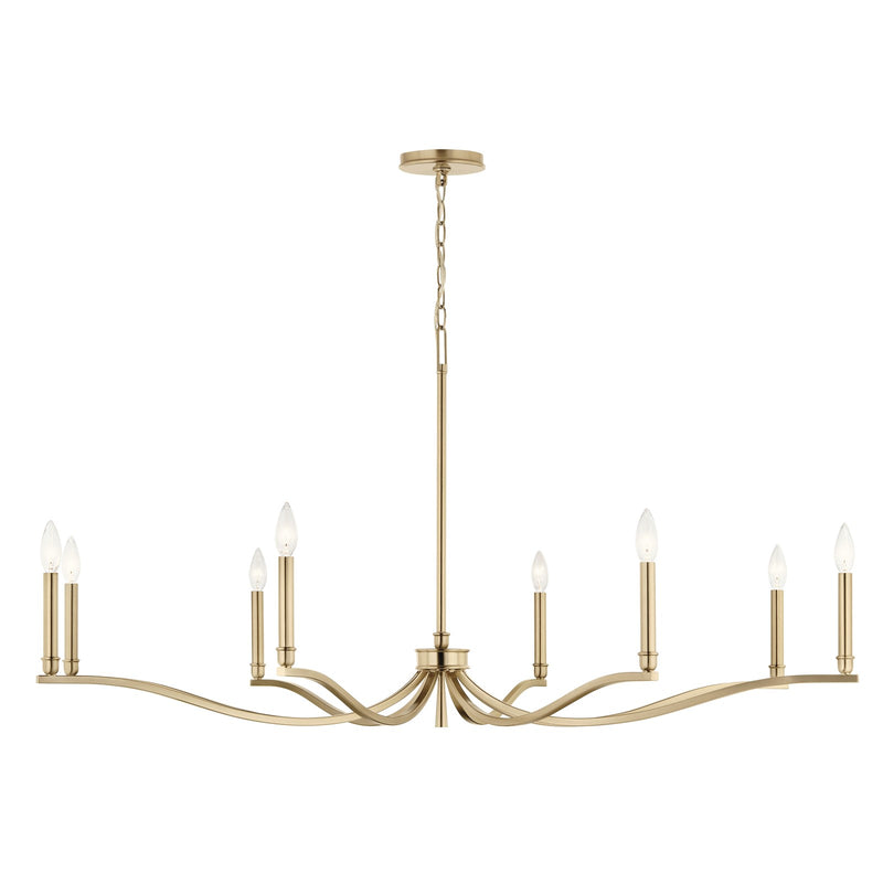 Kichler Malene 25in 8-Light Chandelier | Champagne Bronze Steel | Dining Room & Living Room | 25 in H | Model 52697CPZ