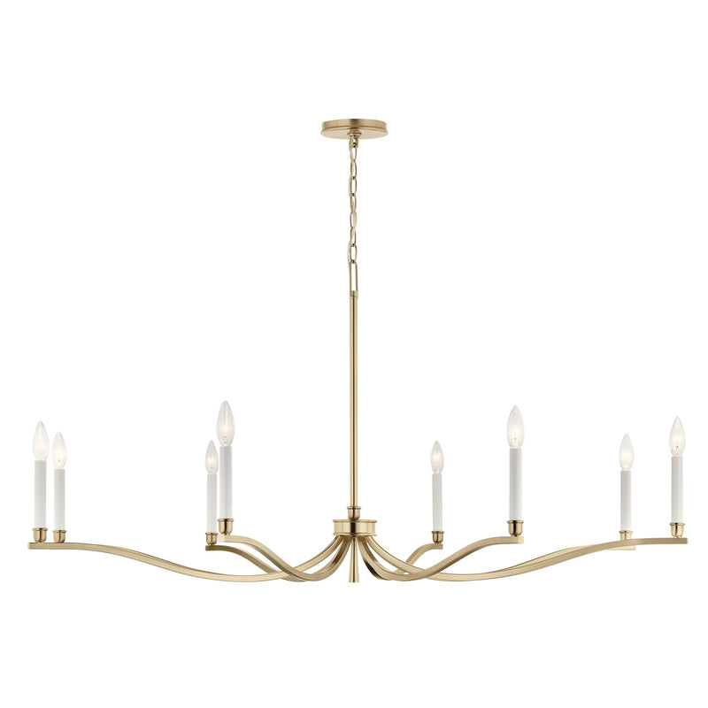 Kichler Malene 25in 8-Light Chandelier | Champagne Bronze Steel | Dining Room & Living Room | 25 in H | Model 52697CPZ